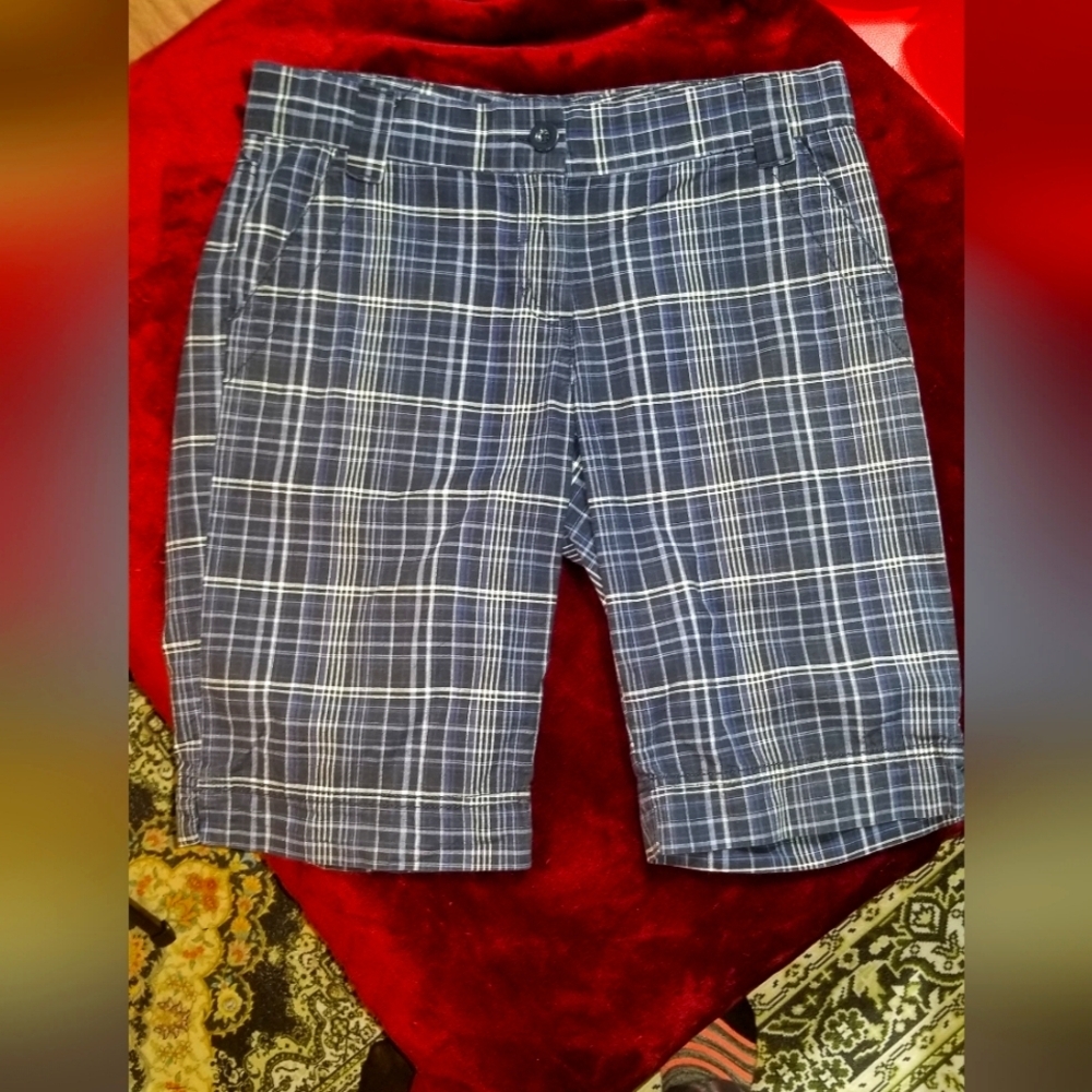 Calvin Klein blue plaid shorts